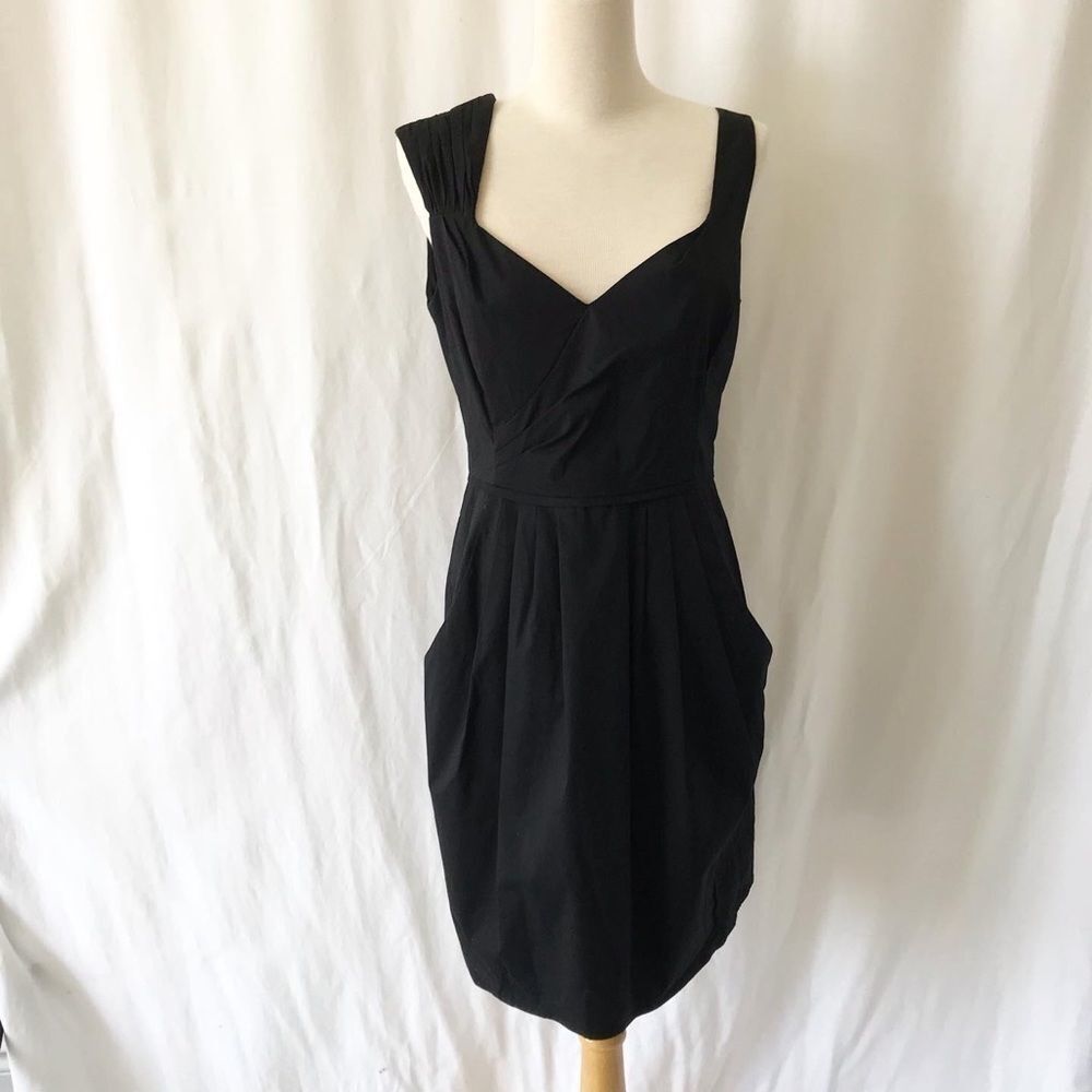 Nanette Lepore black pleated skirt dress Size 2